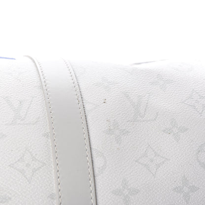 Louis Vuitton Monogram Logo Keepall Bandouliere 50 White 13 of 15