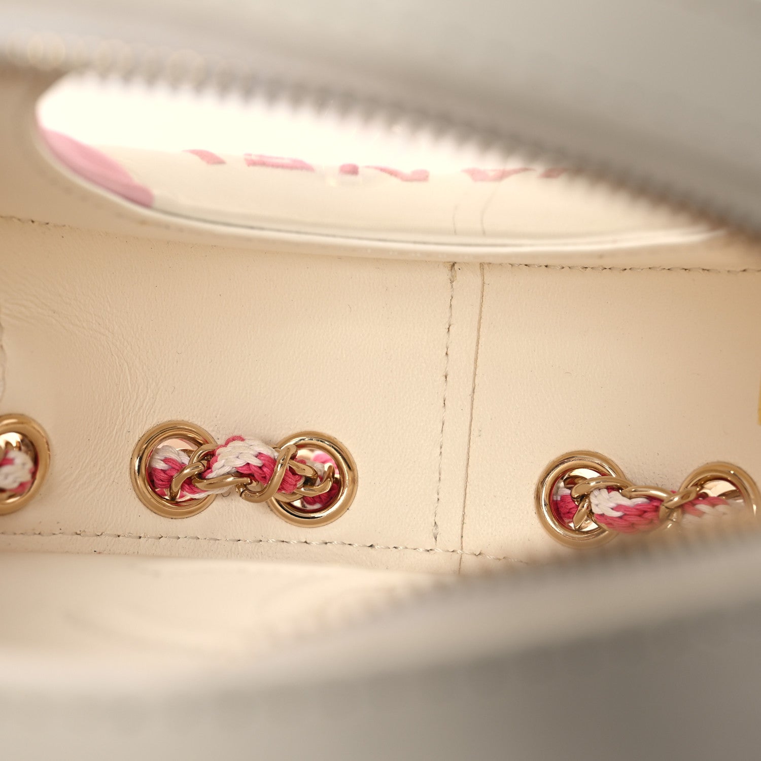 Chanel Lambskin Coco Lifesaver Round Bag Pink White 4 of 11