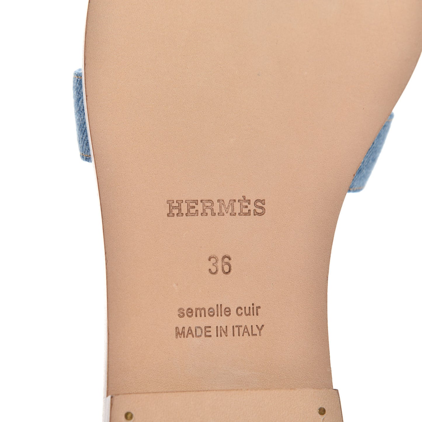 Denim Canvas Oran Sandals 36 Bleu Clair