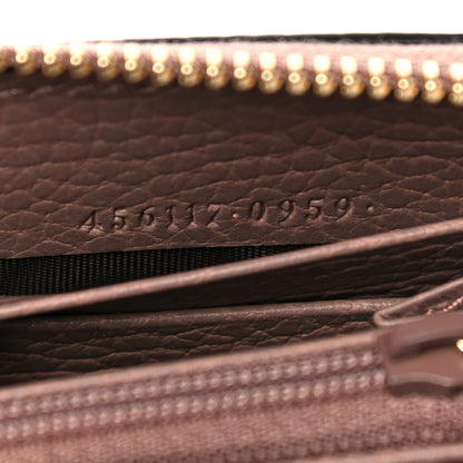 Gucci Dollar Calfskin GG Supreme Monogram GG Marmont Zip Around Wallet Porcelain Rose Beige Ebony 9 of 10