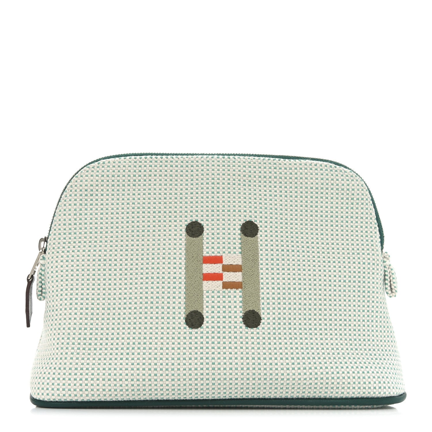 Hermes Cotton Canvas Crazy H Mini Bolide Case Nuage Menthe 1 of 8