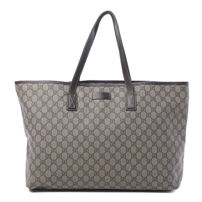Gucci GG Supreme Monogram Large Zippered Shopping Tote Brown 1 of 11