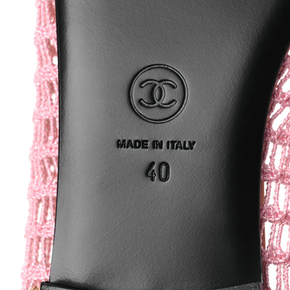 Chanel Raffia Cap Toe Ballerina Flats 40 Pink Beige 8 of 11