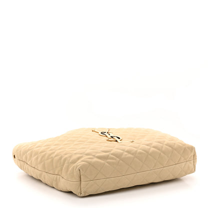 Saint Laurent Nubuck Suede Quilted Maxi Icare Shopping Tote Beige 5 of 12