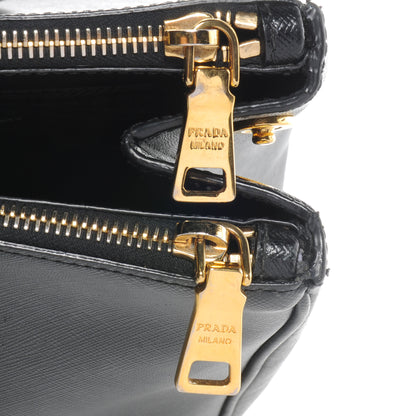Prada Saffiano Lux Double Zip Medium Tote Nero Black 6 of 9