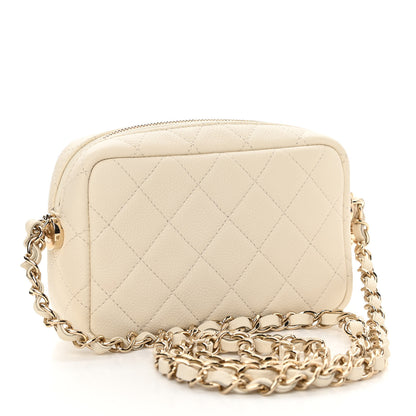 Chanel Caviar Quilted Mini Coco Tassel Camera Case White 3 of 11