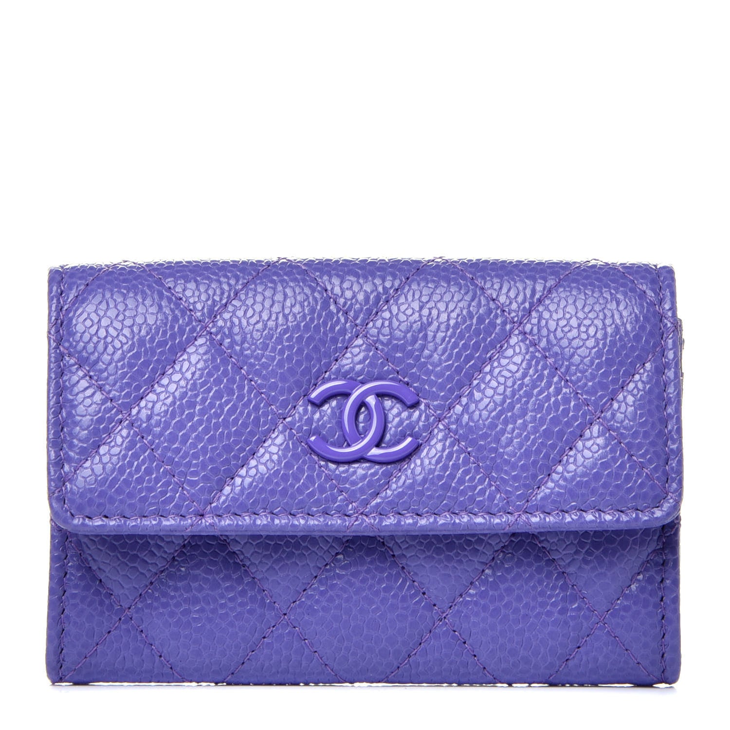 Chanel Caviar Quilted Incognito Flap Card Holder Purple 1 of 9