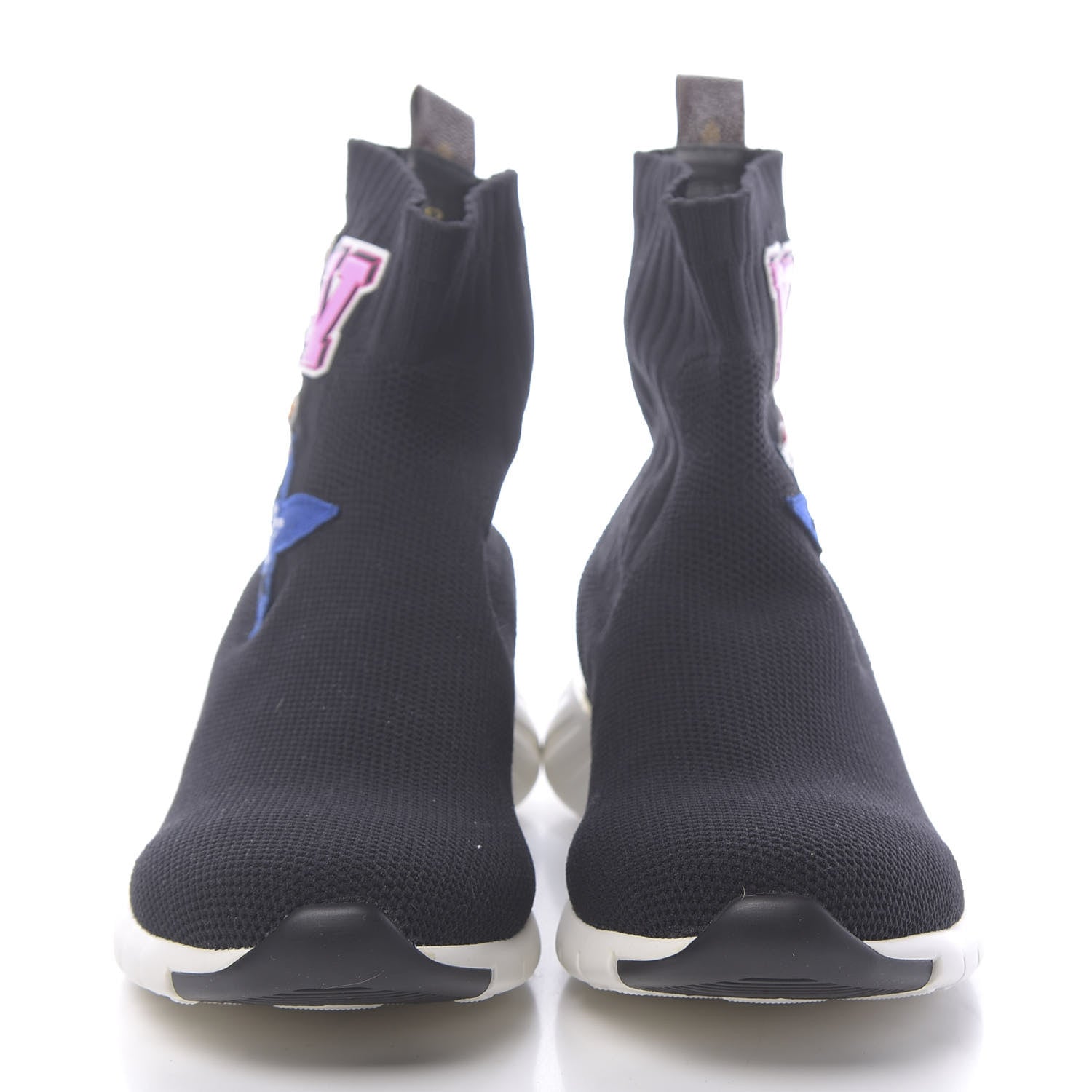 Louis Vuitton Stretch Fabric LV Black Heart Sock Sneaker 39 Black 2 of 8