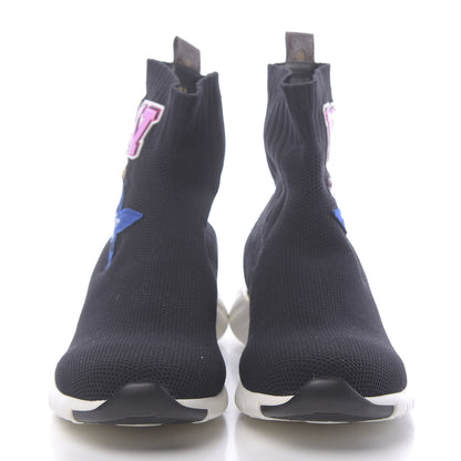 Louis Vuitton Stretch Fabric LV Black Heart Sock Sneaker 39 Black 2 of 8