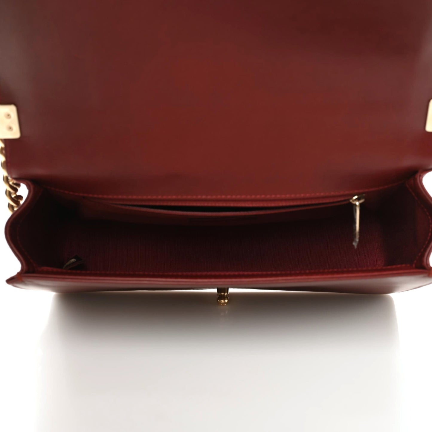 Lambskin Quilted New Medium Boy Flap Dark Red