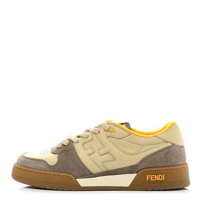 Fendi Calfskin Suede Fendi Match Low Top Sneakers 41 Dodo Straw Yellow 1 of 8