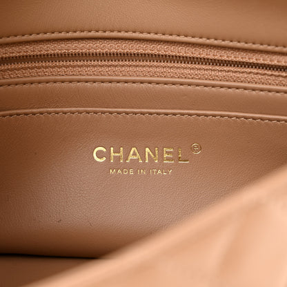 Chanel Lambskin Quilted Mini Rectangular Pearl Crush Flap Dark Beige 6 of 11