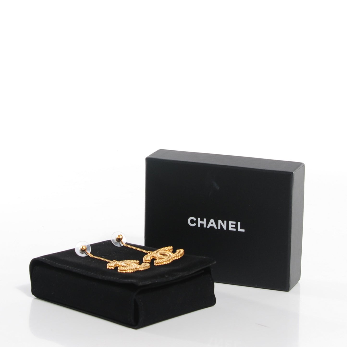 CC Drop Earrings Matte Gold