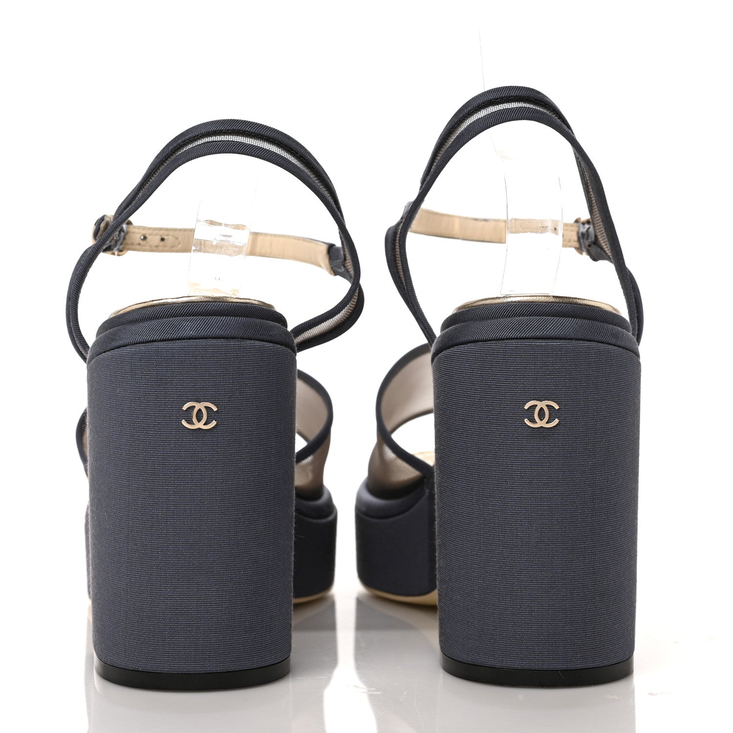 Chanel Mesh Wedge Sandals 41 Grey 5 of 11