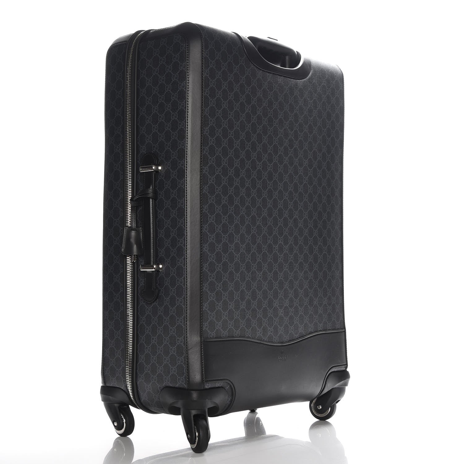 Gucci GG Supreme Monogram Large Four Wheel Suitcase Black Grey 3 of 7