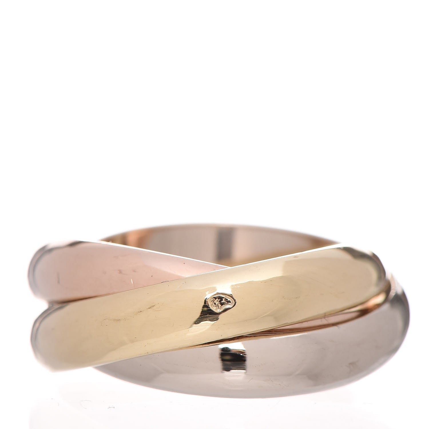 Cartier 18K Pink Yellow White Gold Classic Trinity Ring 51 5.75 3 of 8