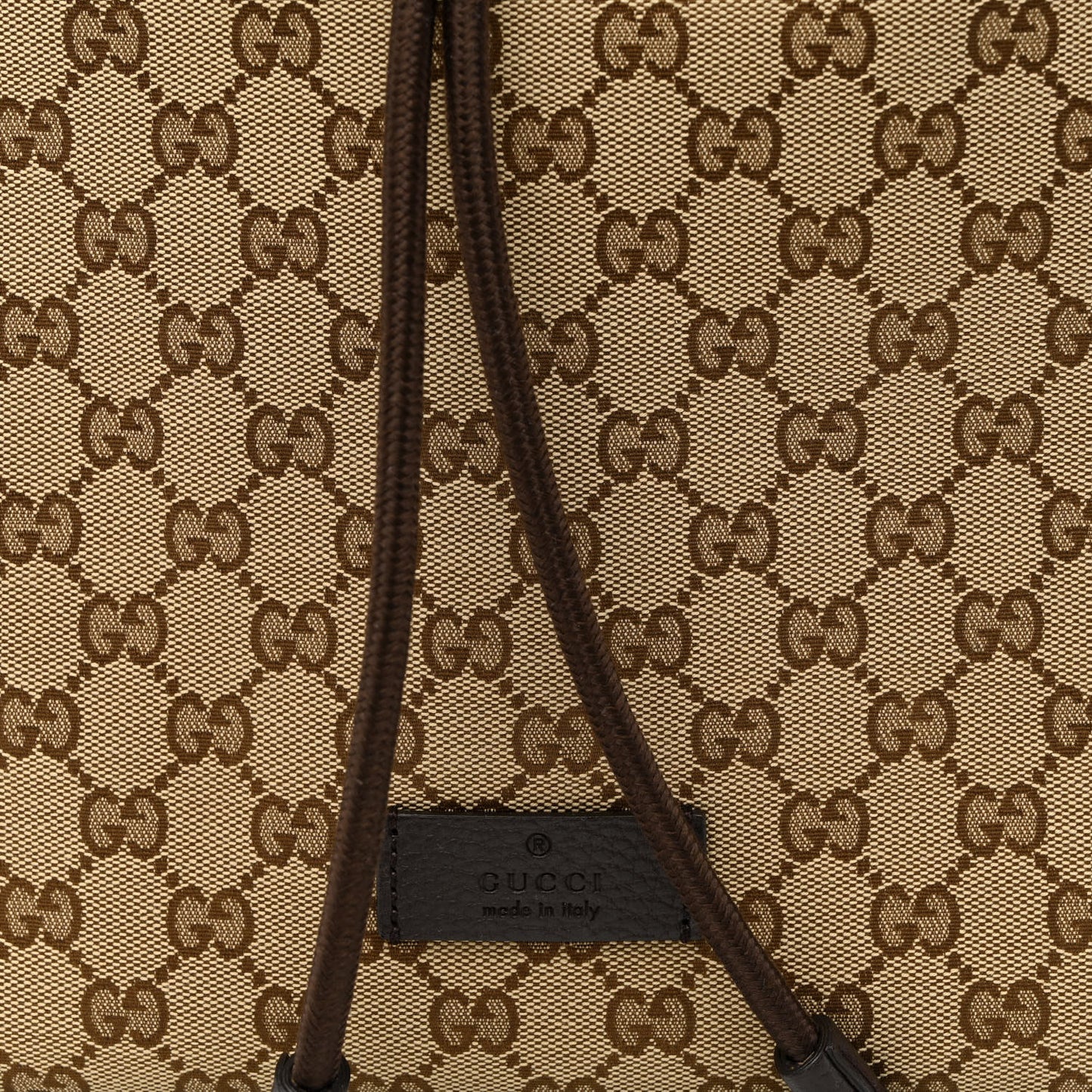 Monogram Dollar Calfskin O Drawstring Backpack Beige Ebony Testa di Moro Dark Chocolate