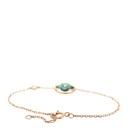 Louis Vuitton 18K Pink Gold Diamond Malachite Blossom BB Sun Bracelet 3 of 4