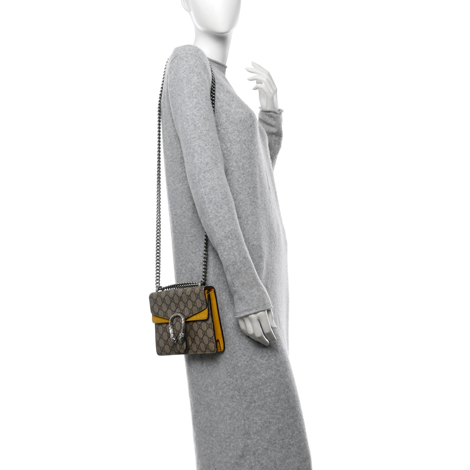 Gucci GG Supreme Monogram Mini Dionysus Shoulder Bag Yellow 2 of 14