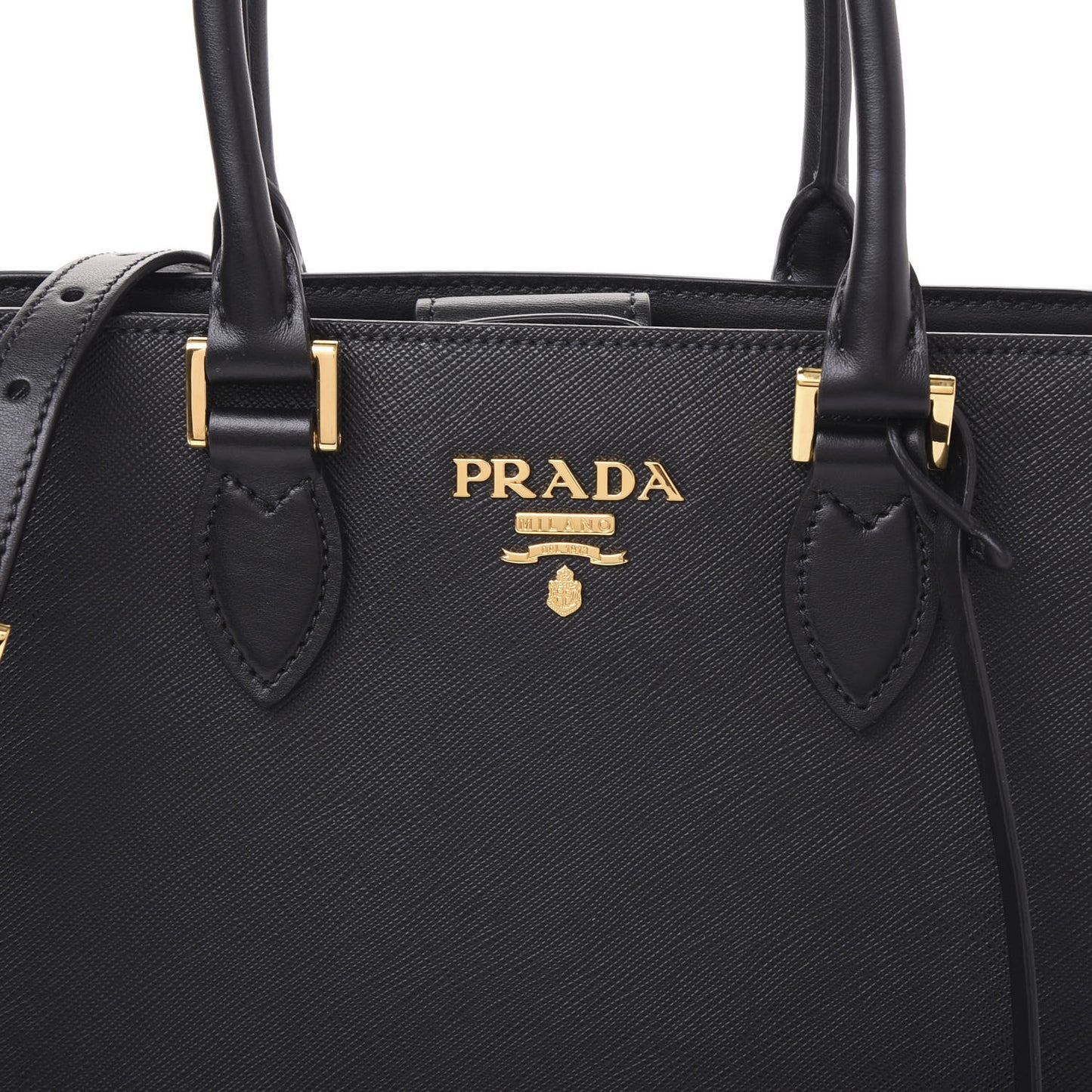Saffiano Soft Calfskin Zippered Tote Black
