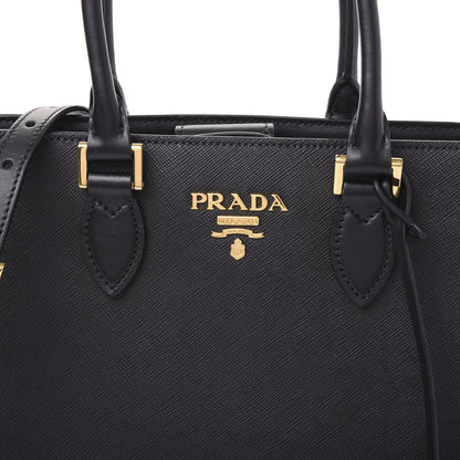 Prada Saffiano Soft Calfskin Zippered Tote Black 6 of 8