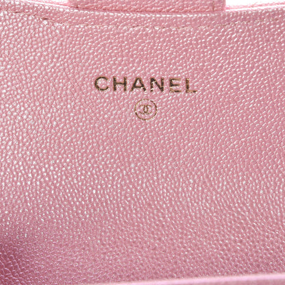 Chanel Iridescent Caviar Quilted Flap Card Holder Rose Pink 6 of 9