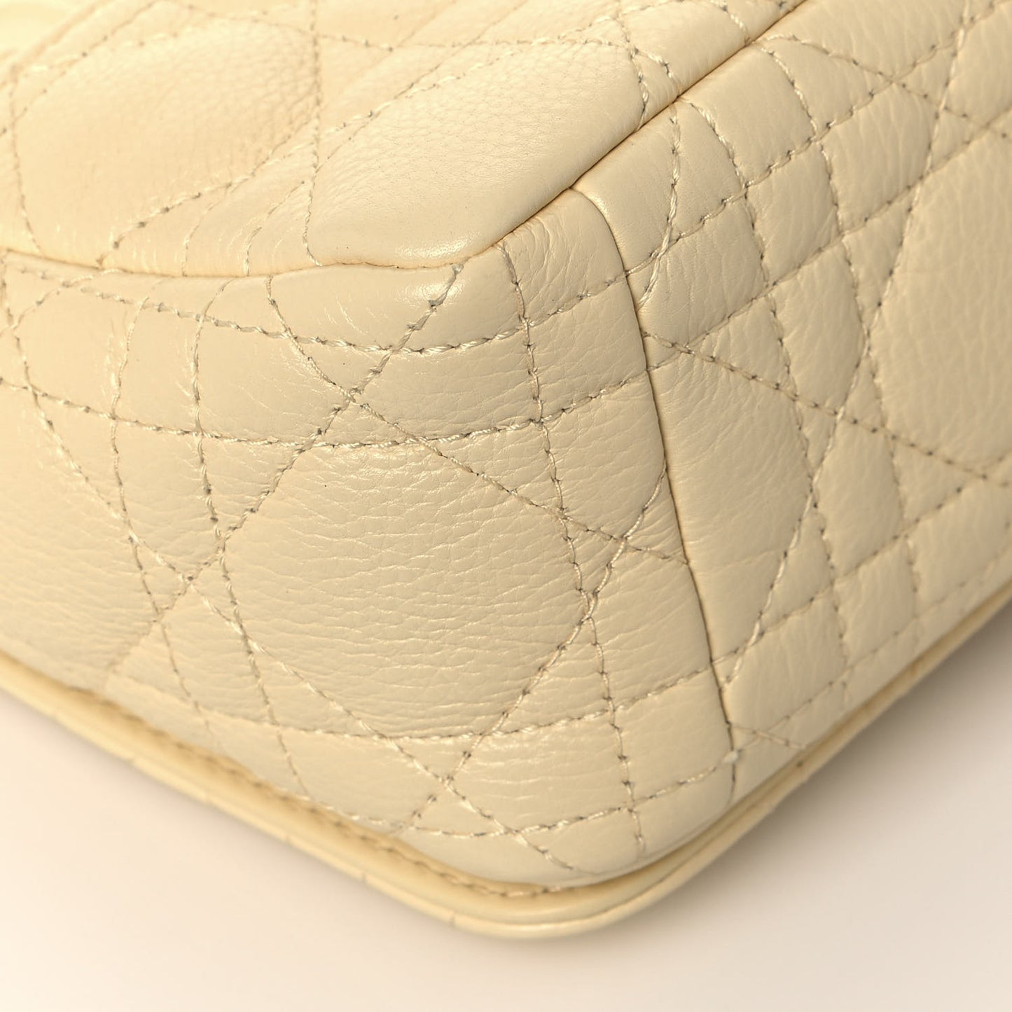 Calfskin Cannage Small Caro Bag Pale Yellow
