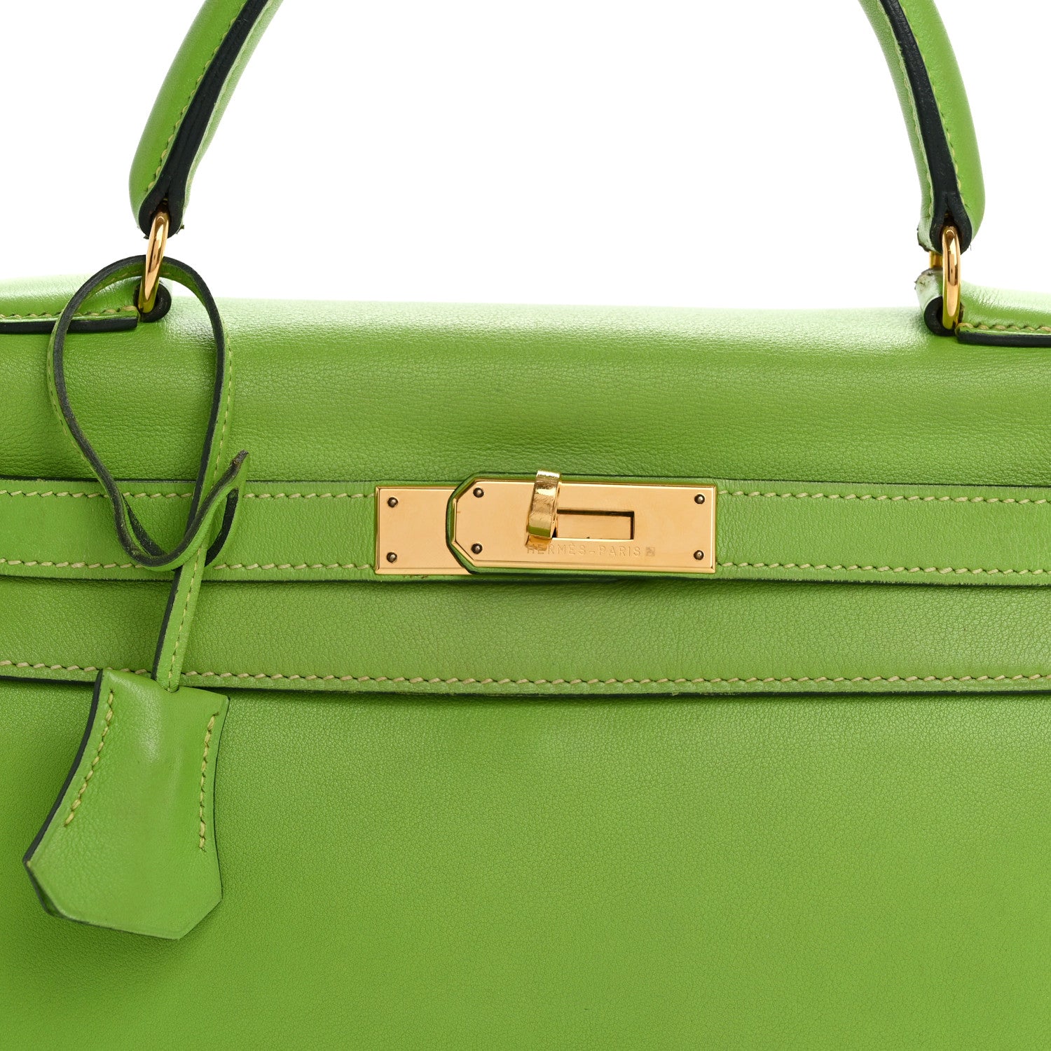 Hermes Veau Gulliver Kelly Retourne 28 Vert Cru 6 of 16
