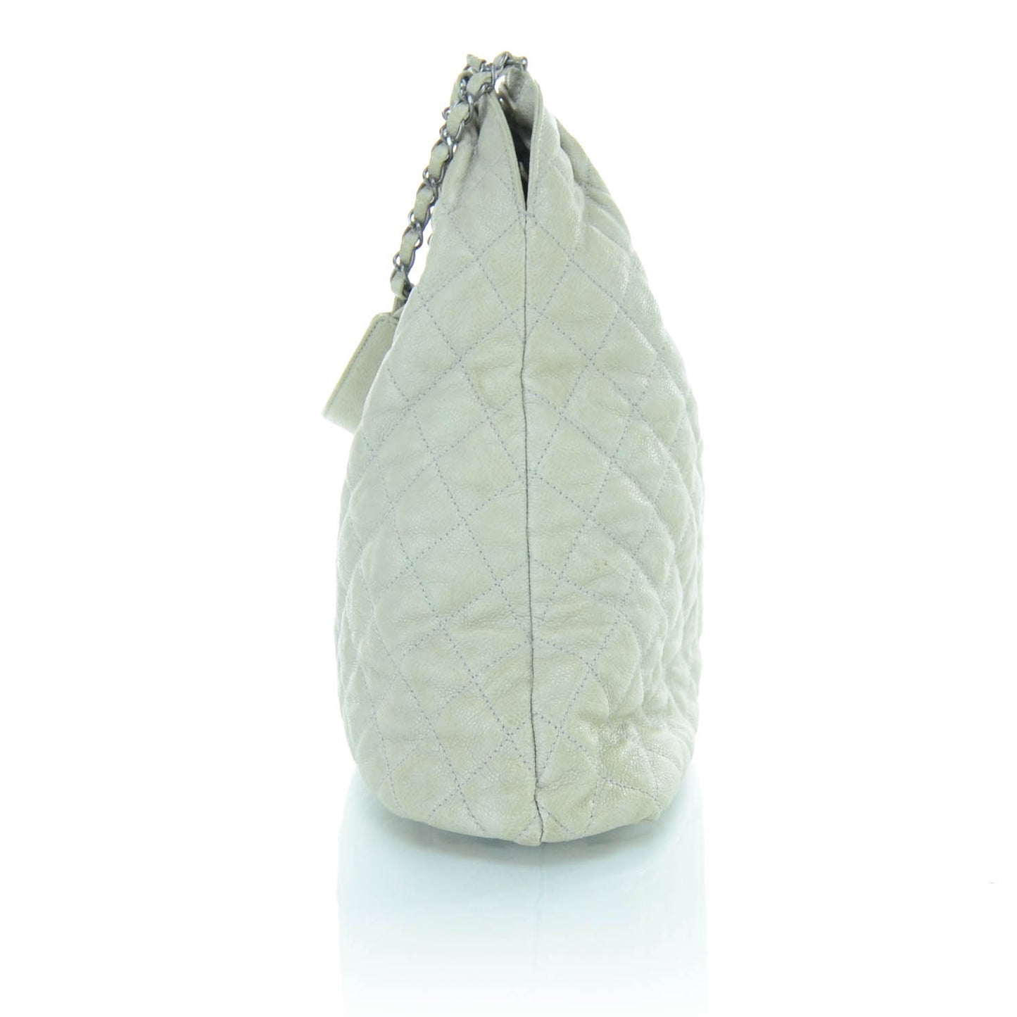 Caviar Quilted Large Elastic Tote Gray