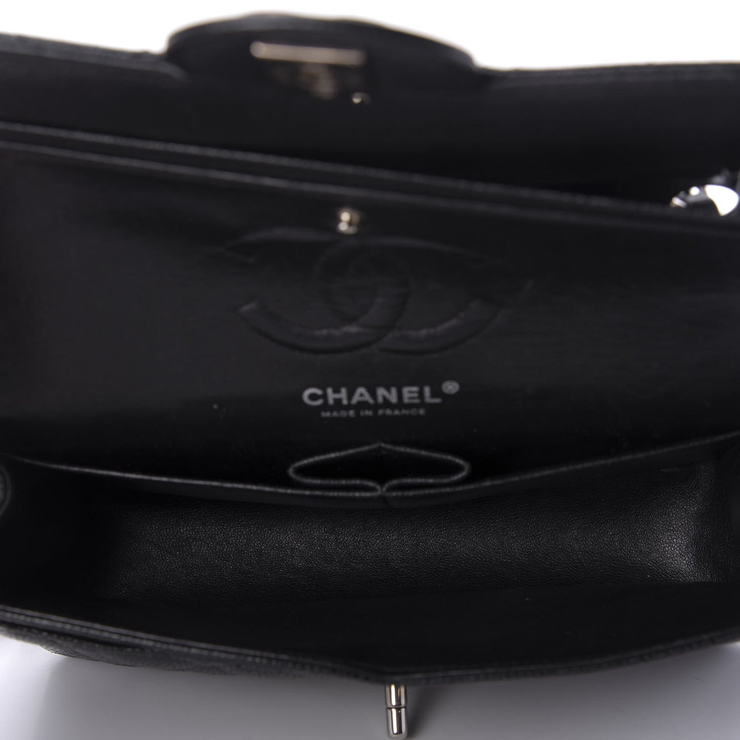 Caviar Quilted Small Double Flap Black