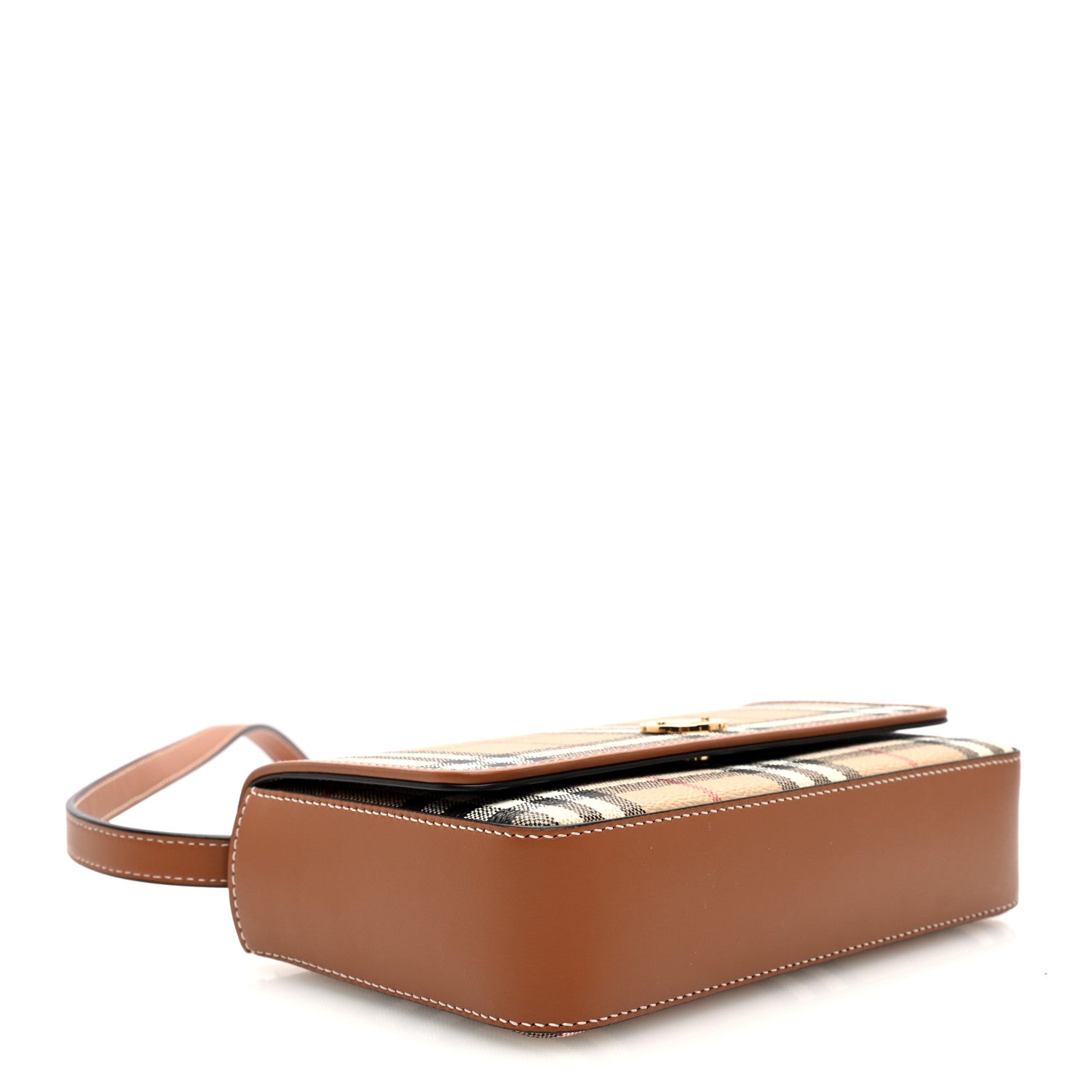 Burberry Calfskin Vintage Check Hampshire Bag Archive Beige 4 of 9