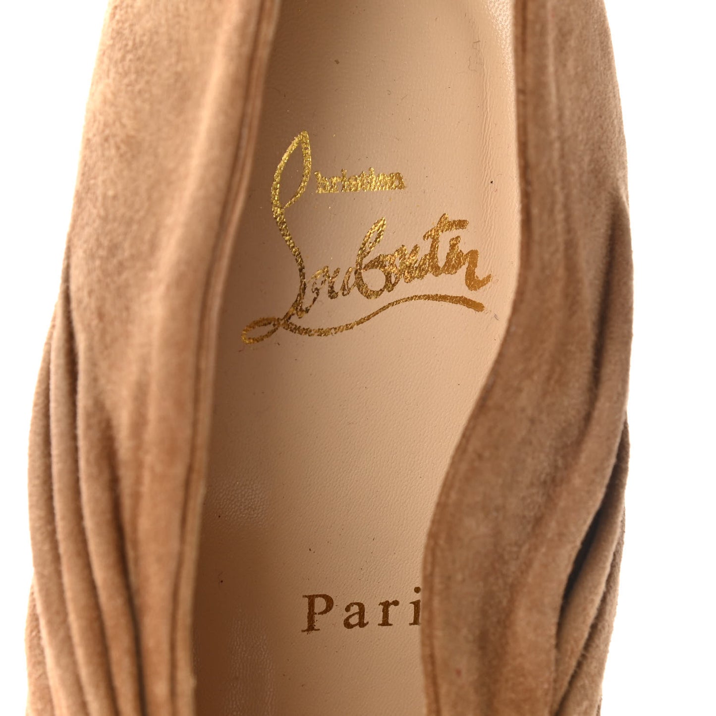 Suede Twist Front Manchon 120 Pumps 37 Beige