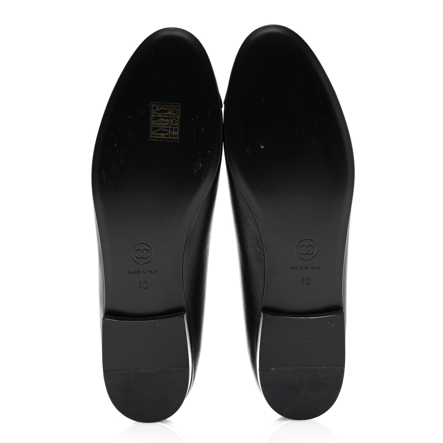 Lambskin Patent Cap Toe Ballerina Flats 40 Black
