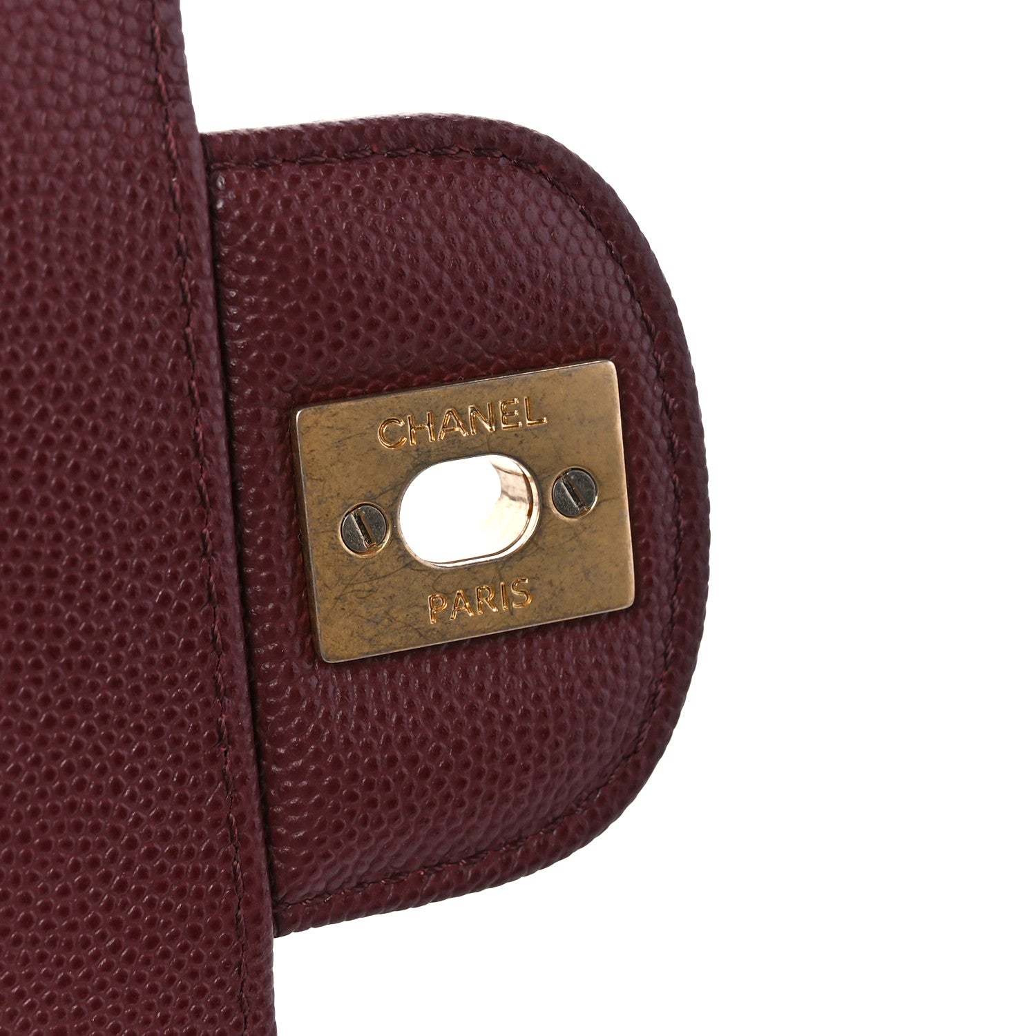 Chanel Caviar Quilted Large Top Handle Flap Burgundy 6 of 10