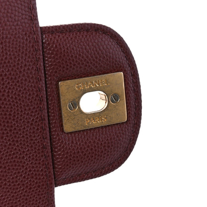 Chanel Caviar Quilted Large Top Handle Flap Burgundy 6 of 10