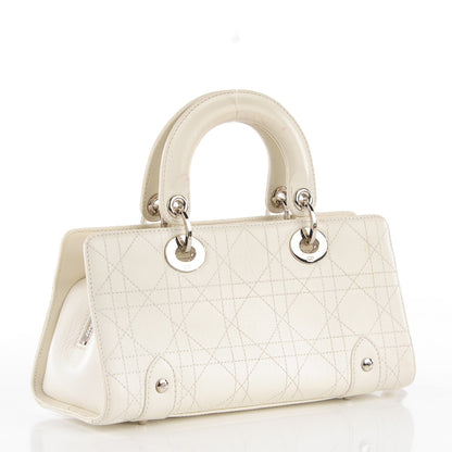 Christian Dior Calfskin Cannage Stitched Small Lady East West Lady Dior White 3 of 8