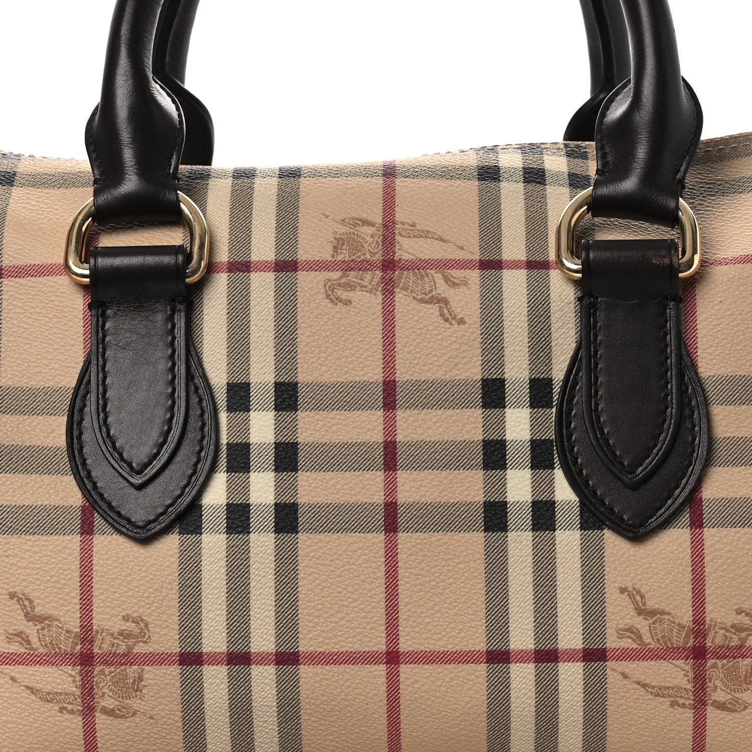 Burberry Haymarket Check Small Chester Bowling Bag Chocolate 8 of 13