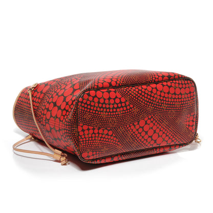 Louis Vuitton Monogram Kusama Waves Neverfull MM Red 4 of 10