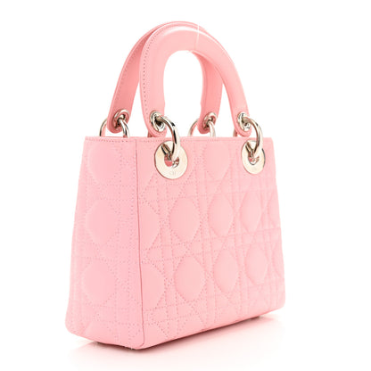 Christian Dior CHRISTIAN DIOR Lambskin Cannage Mini Lady Dior Light Pink 3 of 14
