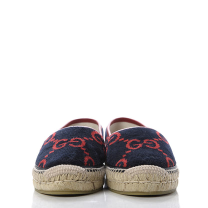 Gucci Terry Cloth GG Monogram Espadrilles 38 Blue Red 2 of 8
