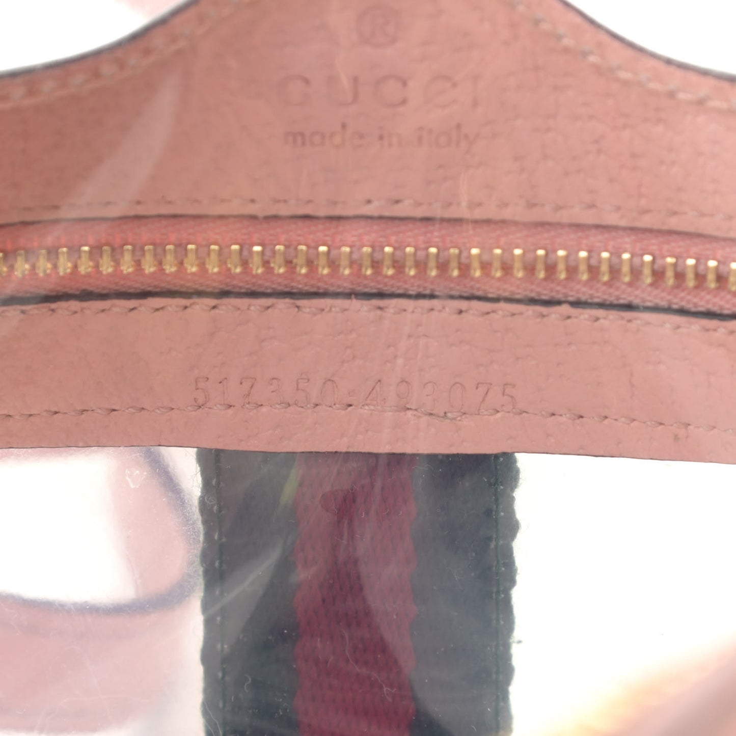 Vinyl Web Mini Ophidia Transparent Shoulder Bag Perfect Pink