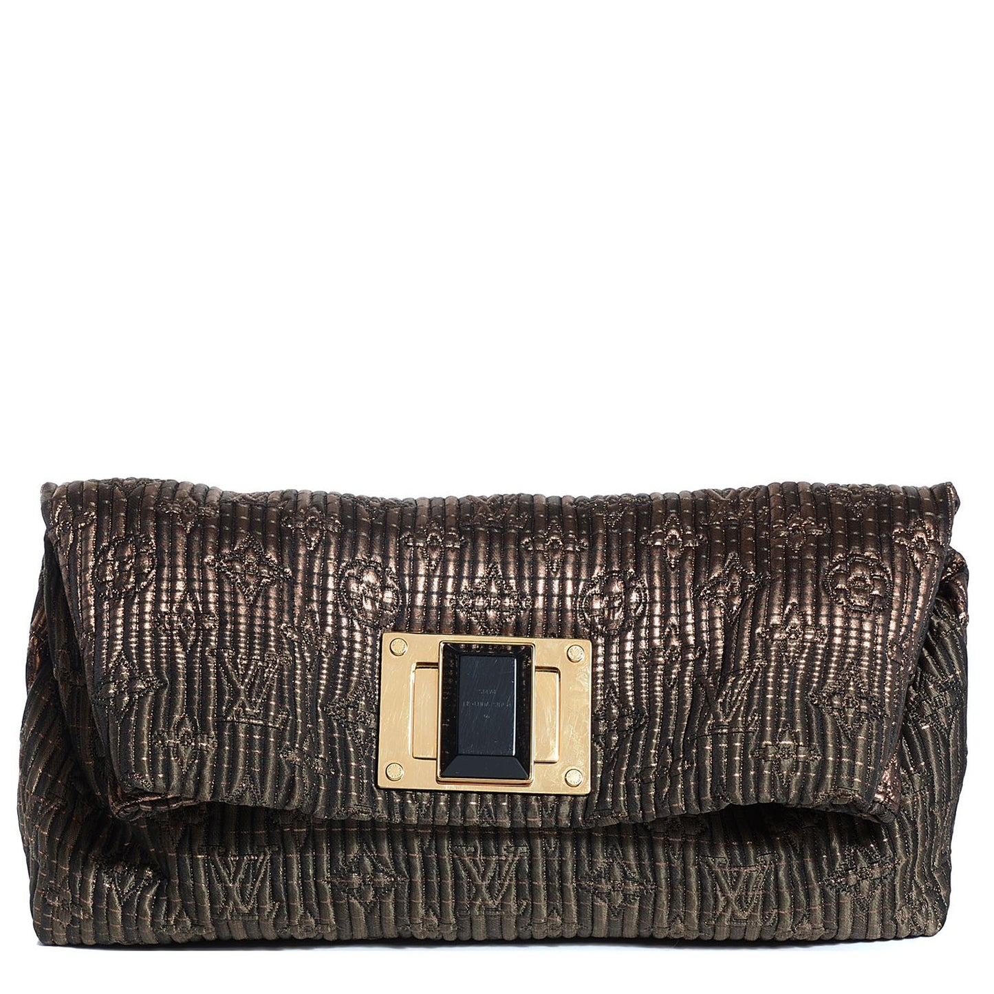 Jacquard Quilted Monogram Altair Clutch Bronze