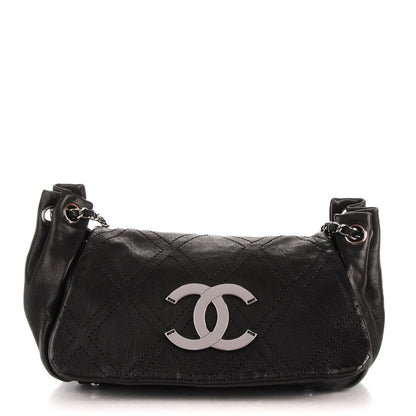 Chanel Calfskin Diamond Stitch Accordion Flap Black 1 of 9