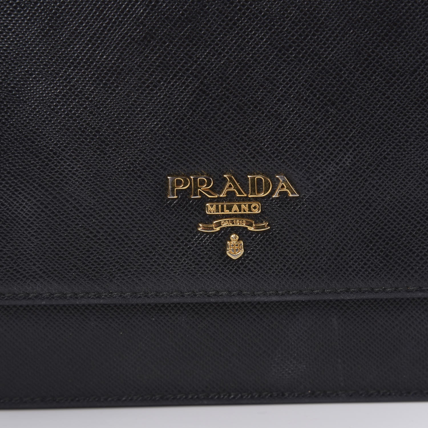 Prada Saffiano Metal Flap Wallet With Strap Black 6 of 8