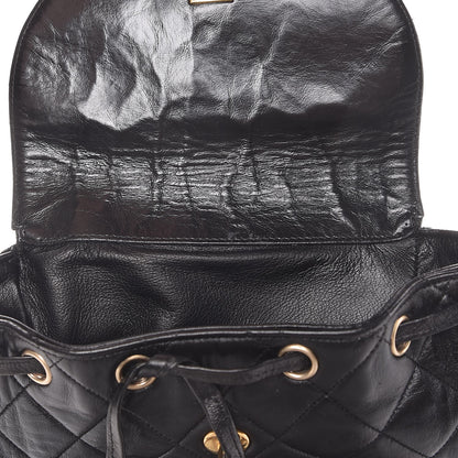 Chanel Lambskin Quilted Drawstring Backpack Black 6 of 11