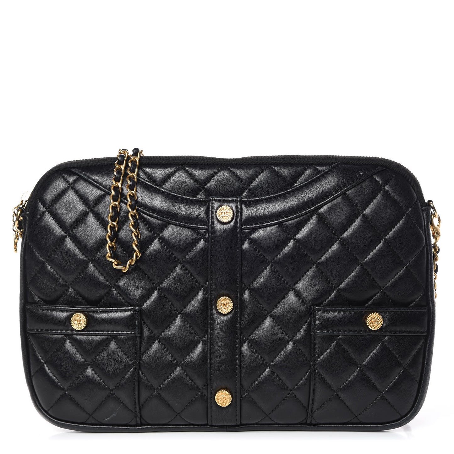 Calfskin Quilted Small Girl Shoulder Bag Black
