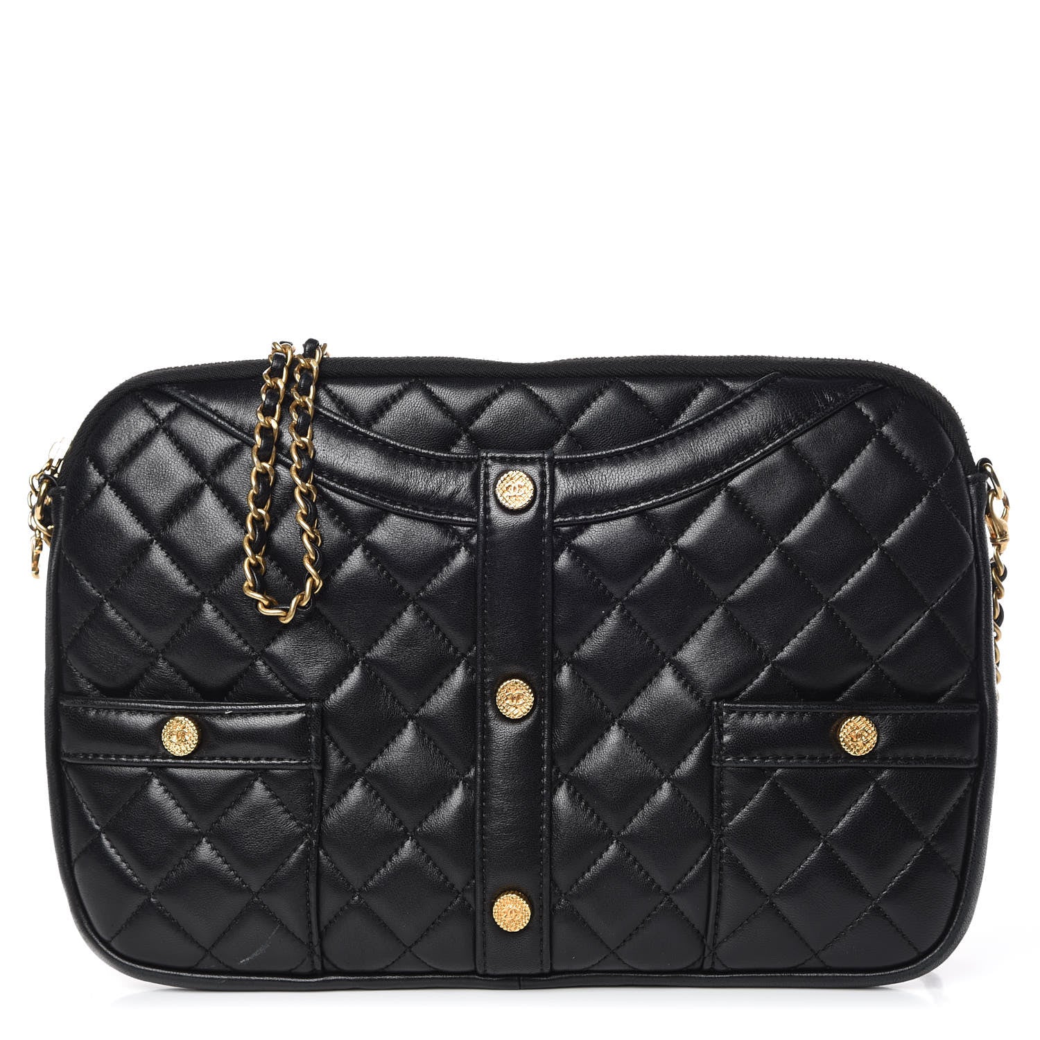 Chanel Calfskin Quilted Small Girl Shoulder Bag Black 1 of 10