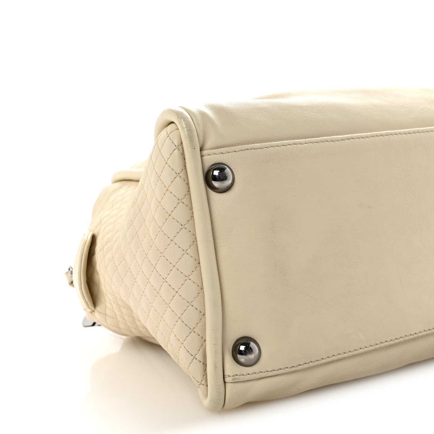 Calfskin Small CC Bowler White