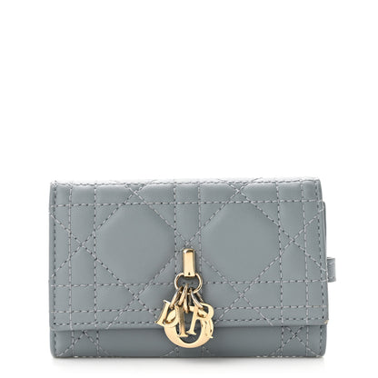 Christian Dior Lambskin Cannage Miss Dior 4 Key Holder Wallet Cloud Blue 1 of 7