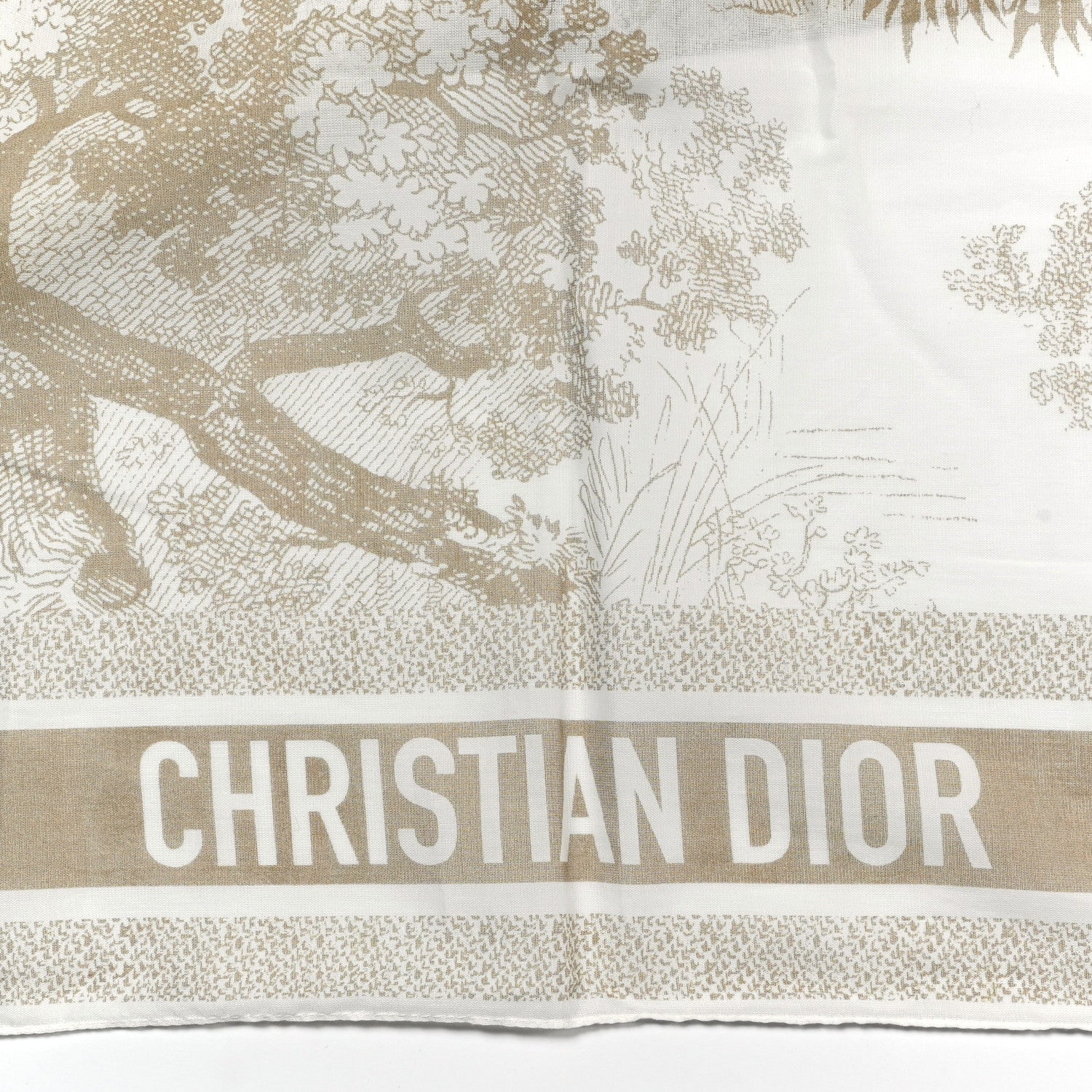 Christian Dior Cotton Tolie De Jouy Pareo Print Sauvage Fond White 3 of 3